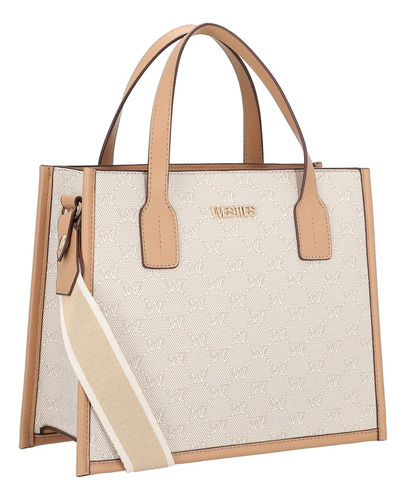 Bolsa Satchel Para Mujer Westies Beige Hbparodiwe