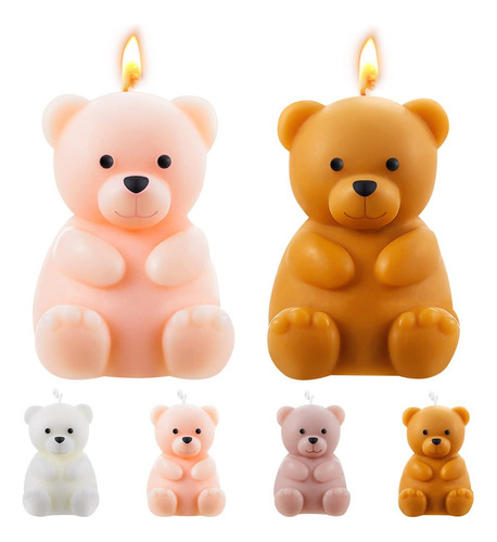 5pzs Velas Aromaticas Oso Parafina Osito Decorativas Navidad