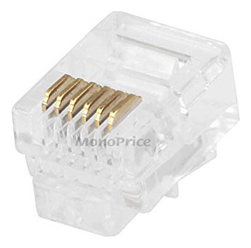 Pack De 50 Conectores Rj12 6p6c Para Cablen Red Monoprice