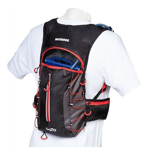 Mochila Running Goto + Camel Hidratacion Waterdog - Olivos