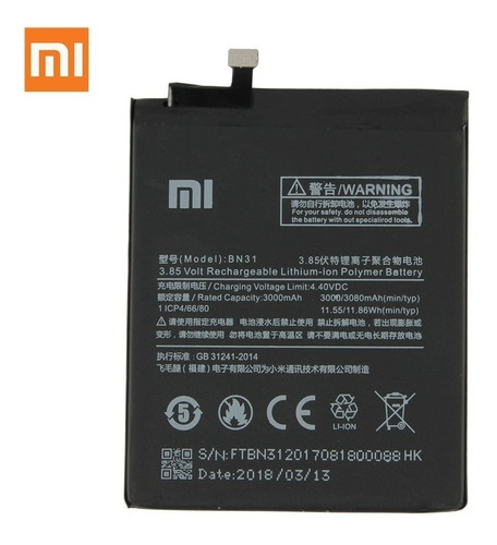 Bateria Para Xiaomi Redmi Mi A1 Note 5a S2 Y1 Original Bn31