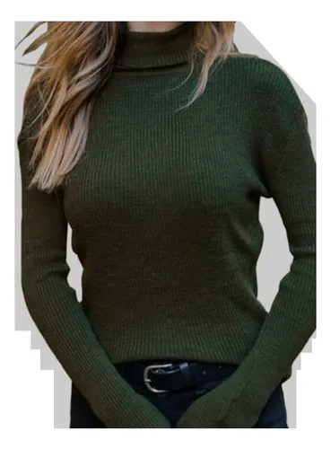 Cami.buzo Tortuga Cuello Alto Mujer Fresco Abrigo Ropa Moda