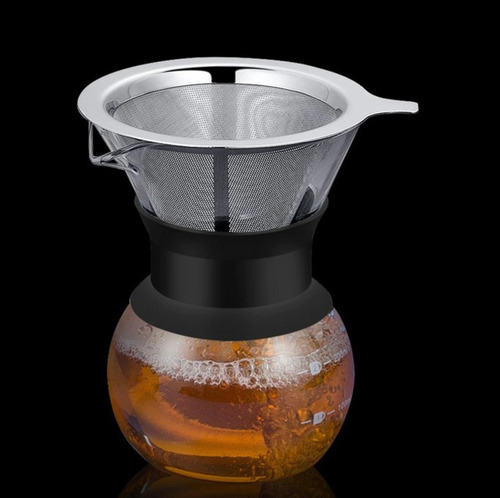 Imagen 10 de 10 de Filtro Cafe Acero Inoxidable Doble Capa Para Cafetera Goteo