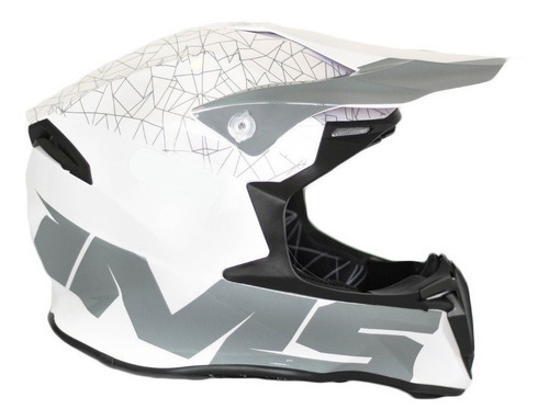 Capacete Ims Esportivo Off Road Motocross Trilha Ventilado Cor Branco - Cinza Tamanho do capacete 62