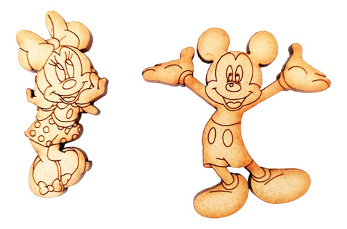 Figuras De Minie Y Mickey-14 Cm. De Altura Fibrofacil