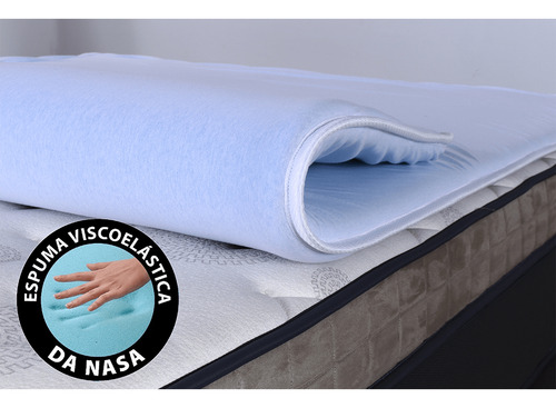 Pillow Top Topper De Espuma Viscogel Solteiro Plus 96x203 -