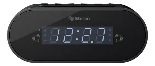 Radio Reloj Despertador Digital Fm Steren Color Negro