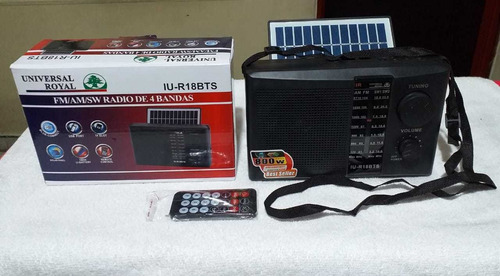 Radio Recargable, Bluetooth, Panel Solar