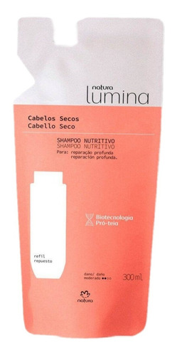 Shampoo Nutritivo Cabello Seco Repuesto Lumina Natura