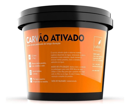 Cubos Carvão Ativado Aquários E Lagos 1,1kg (2,2lts)