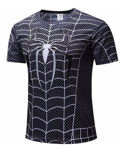 Camisas 3d Homem Aranha Negro - Poliéster