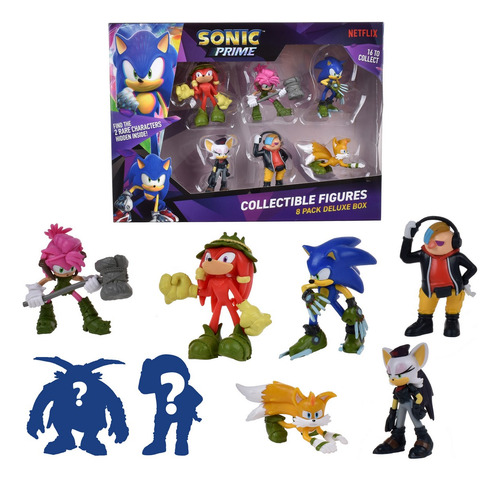 Pack 8 Figuras Sonic De 7 Cms - Pack-2 Knukles
