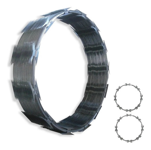 2 Rollos De Alambre Concertina Cuchilla Recta (16ml)