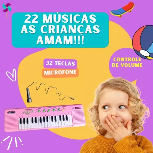 Teclado Infantil 32 Teclas Com Microfone Toy King TK-AB4803