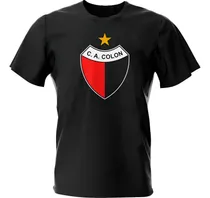 Comprar Remera Futbol Colon De Santa Fe Escudo En El Pecho Negra