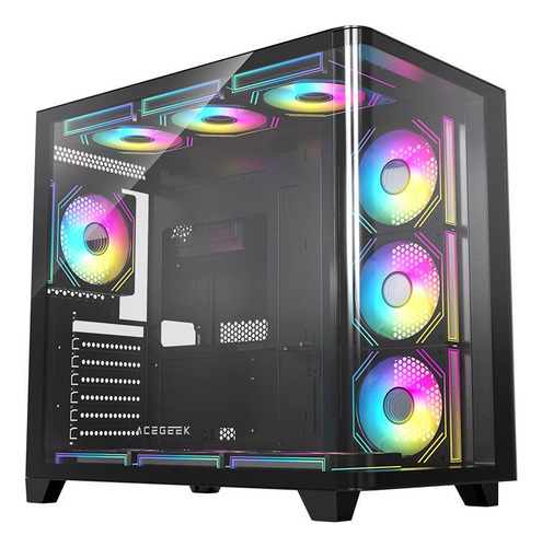 Gabinete Gamer Acegeek Curvex, Mid-tower, Lateral De Vidro