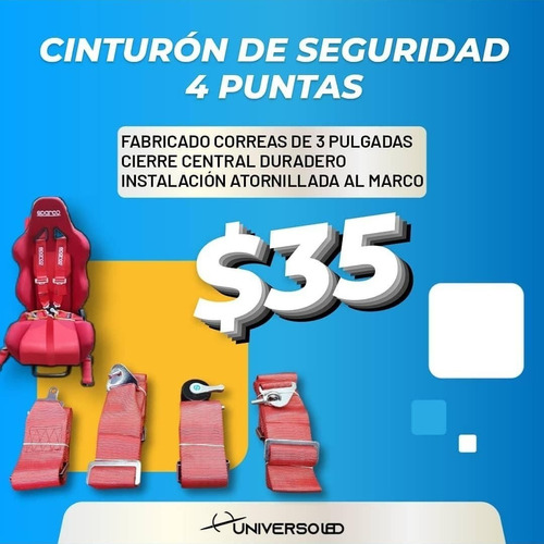 Imagen 1 de 9 de Cinturón De Seguridad Deportivo Sparco Auto 4 Puntas