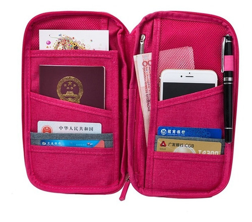 Organizador Viaje Documentos Pasaporte Tarjetas Celular 