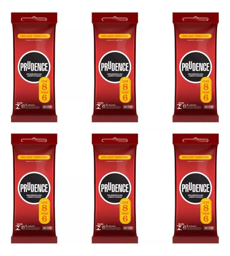 Camisinha Preservativo Prudence Kit 6 Pacotes Total 48 Unid.