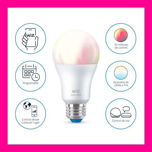 Imagen 4 de 10 de Foco Color Wiz Smart Inteligente Rgb Google Alexa