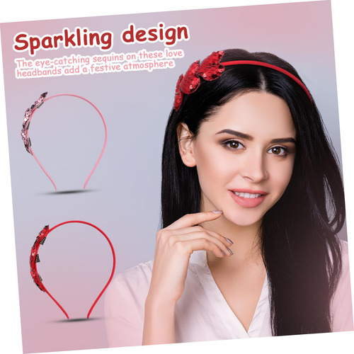 2 Piezas Diadema Corazón Accesorios De Corazón Para Mujer