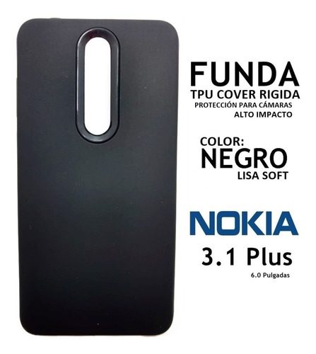 Funda Protege Cámara + Templado Plano Nokia 3.1 Plus Rosario