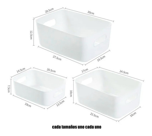 Set 2 Caja organizador Plástica Blanco Grande Closet Otros