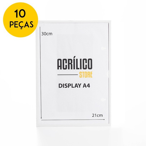 Display Magnético (imã) A4 - 10 Unidades