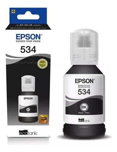 Botella De Tinta Epson T534, Negro, Contenido 120ml