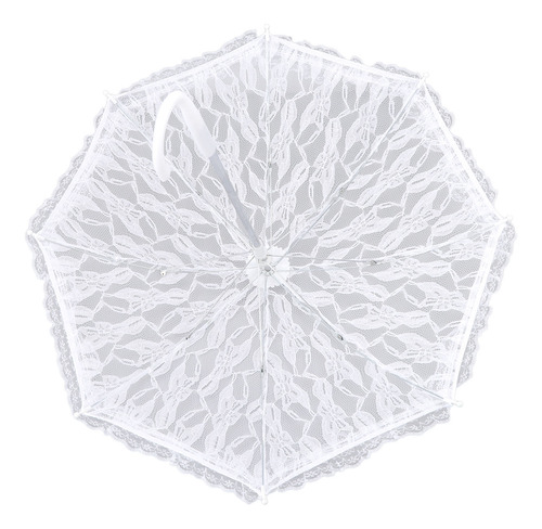 Sombrilla De Encaje Blanco Elegante