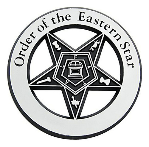 Emblema Auto Masónico Estrella Del Este - [cromado][3'']