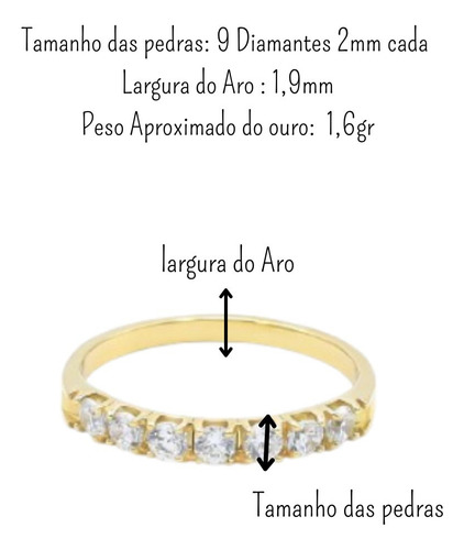 Anel Ouro 18k Com Diamantes Virginia