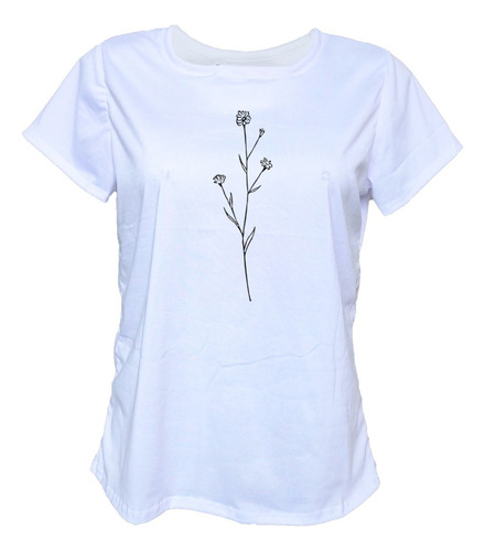 Blusa Playera Ramito De Flores Arte Mujer Extra