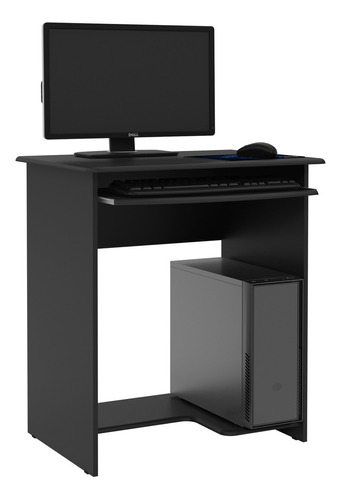 Escrivaninha EJ Móveis Mesa de computador Prática mdf de 650mm x 775mm x 450mm preto