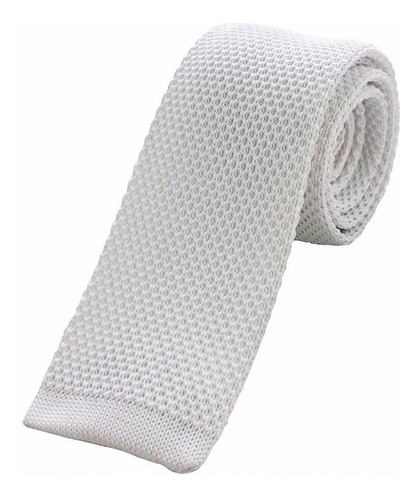 Corbata Tejida De Puntos Para Hombres Slim Fit Blanca