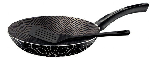 Sarten Antiadherente Tramontina Paris Texture Espatula 24 Cm Color Negro