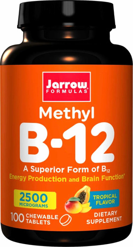 Vitamina B12 Masticable 2500 Mcg X 100 Caps. Jarrow Formulas
