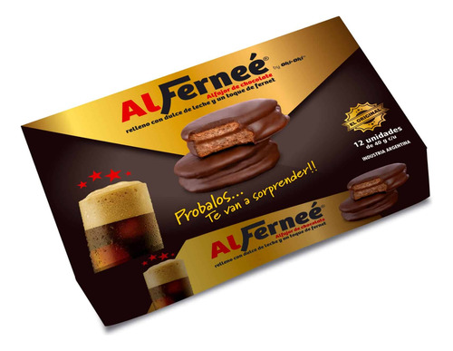 Alfajor Alfernee Chocolate 40 Gr.- Pack 6 -fernet - Ind Arg.