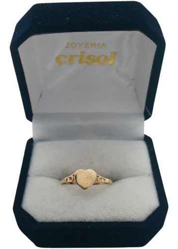 Anillo De Niño Tipo Sello Se Oro 9k C/corazón (s81)d