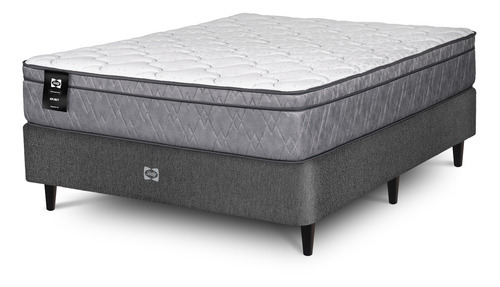 Sommier Y Colchon 2 Plazas (130x190) Sealy Spirit Resorte Color Gris