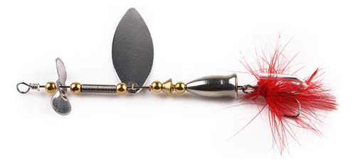 8cm Metal Fishing Sequins Spoon Baits Feather Fishhook Tackl