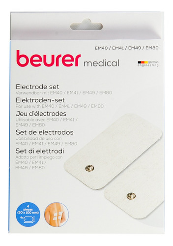 Beurer 661.01 Electrodos Repuesto Electro Estimulador Em49