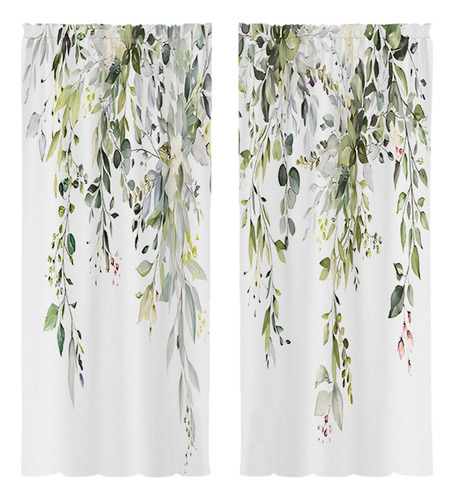 2x Hojas Cortinas De La Ventana Cortinas De 90cmx210cm