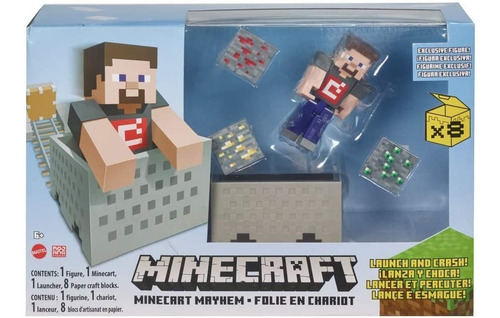Imagen 7 de 7 de Minecraft Mayhem Lanza Y Choca Exclusiva Figura