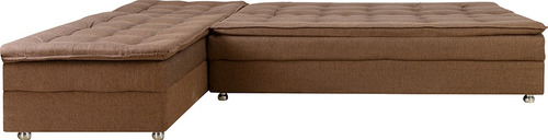 Imagen 4 de 8 de Sofa Cama Marron Tela Gris Living Divino