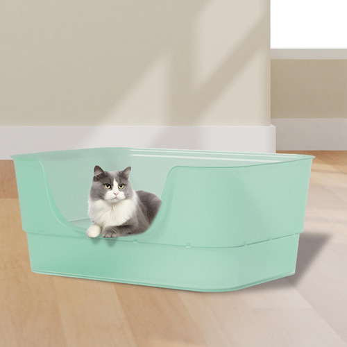 Bandeja De Arena Para Gatos Con Parte Abierta, Gran Verde