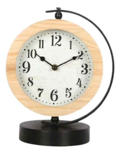 Reloj De Mesa Hierro 22x27x15cm Estilo Industrial
