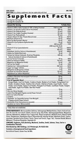 Suplemento Gnc Womens Ultra Mega Vitamina C 180 Comprimidos Sem Sabor