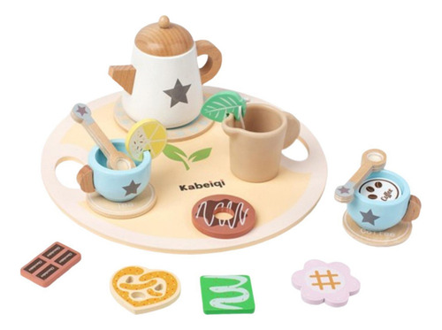 Mz Juego De Té De De Madera For Niños Pequeños, Juego Flor