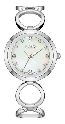 Reloj Loix Mujer L1193-7 Plateado Con Tablero Blanco